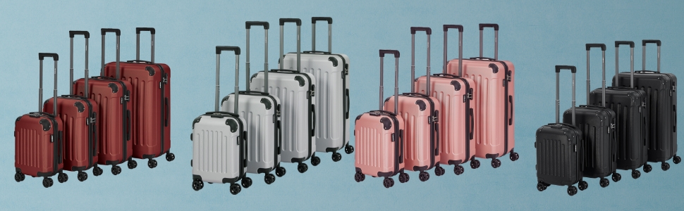 Hybrid luggage Lot de 3 valises, noir, (cabine, grande, jumbo)