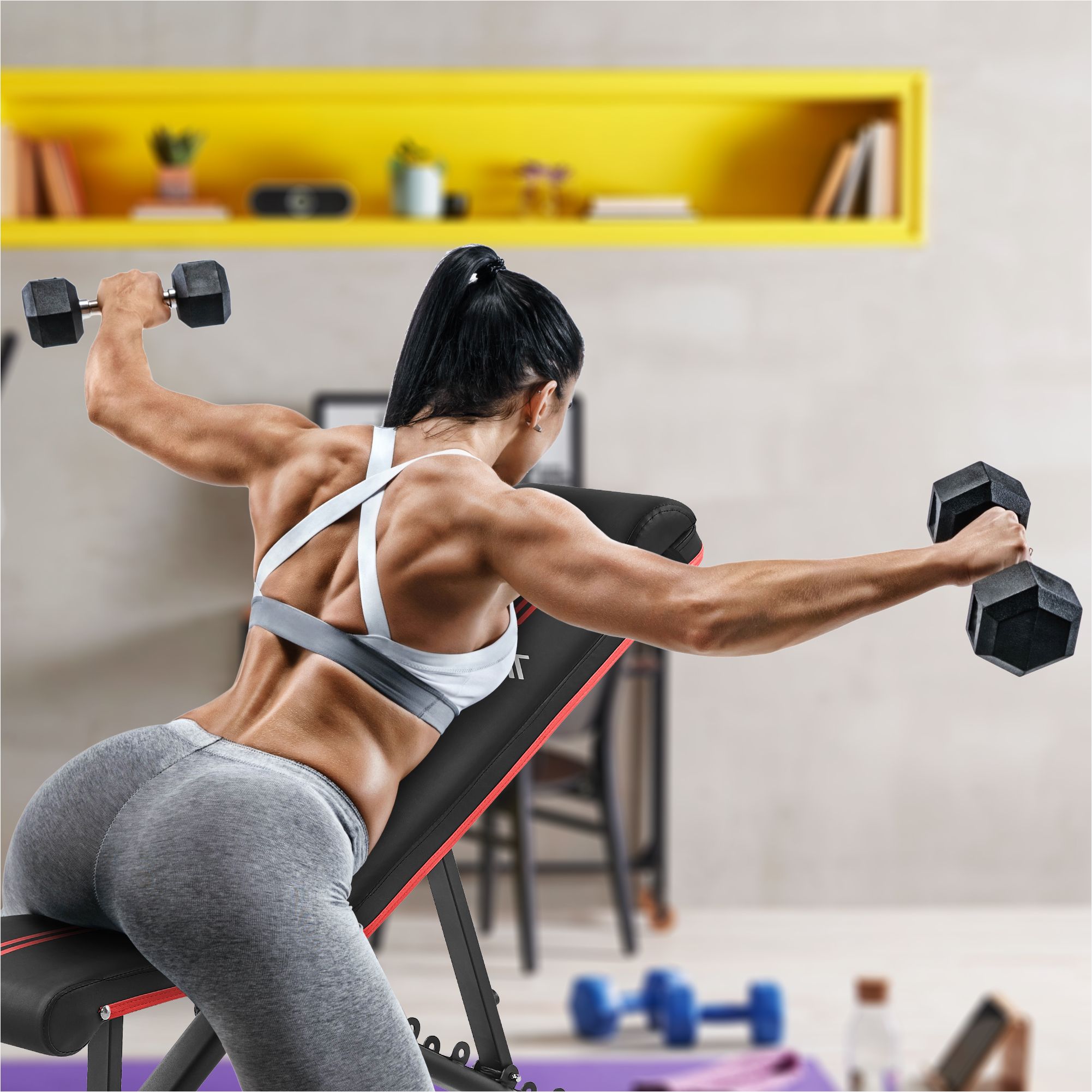 Banc de musculation pliant pour exercices de base 250 kg