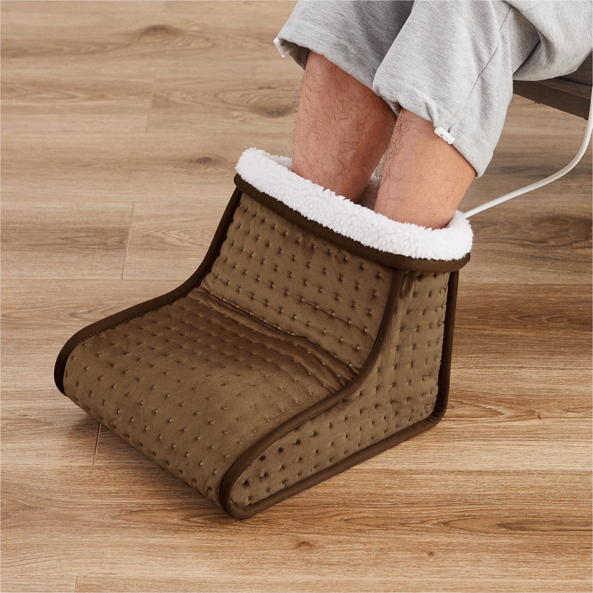 Nouveau chauffe-pieds électrique avec doublure lavable 6 niveaux Réglages  de chaleur Chaussure chauffante chronométrée